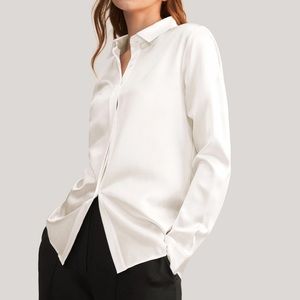 Lilysilk white button down blouse